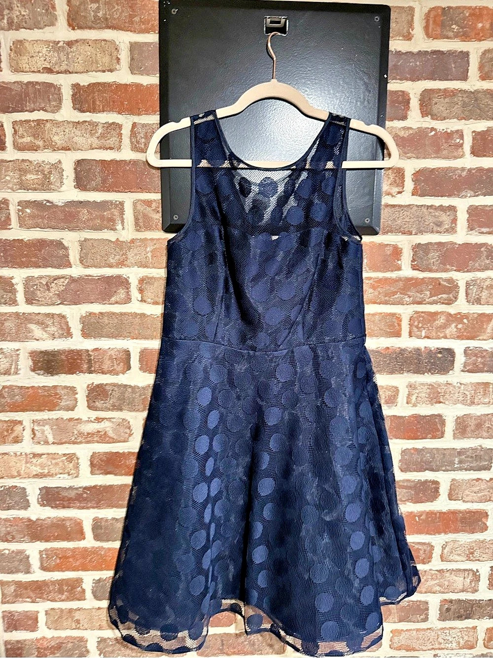 Betsey Johnson Polka Dot Lace Mini Dress in Blue Size 8 Never Worn. 55